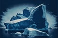 Antarctic iceberg landscape, creative digital illustration painting