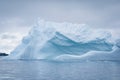 Antarctic icebergs and majestic landscape, cloudy blue sky