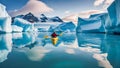 Antarctic landscape with icebergs