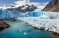 Antarctic melting glacier. Climate change. Global warming environment