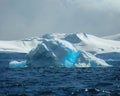 Antarctic nature landscape with icebergs in Greenland icefjord during midnight sun. Antarctica, Ilulissat, West Royalty Free Stock Photo