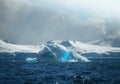 Antarctic nature landscape with icebergs in Greenland icefjord during midnight sun. Antarctica, Ilulissat, West Royalty Free Stock Photo