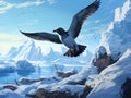 Antarctic petrel that floats in the polynya