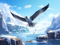 Antarctic petrel that floats in the polynya