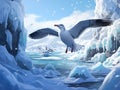 Antarctic petrel that floats in the polynya