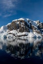 Antarctic seascape with iceberg and reflection