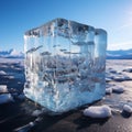 Antarctica and Arctic, glaciers and snowy landscape. Glacial retreat (modern deglaciation).