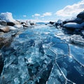 Antarctica and Arctic, glaciers and snowy landscape. Glacial retreat (modern deglaciation).