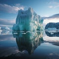 Antarctica and Arctic, glaciers and snowy landscape. Glacial retreat (modern deglaciation).