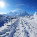 Antarctica and Arctic, glaciers and snowy landscape. Glacial retreat (modern deglaciation).