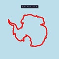 Antarctica bold outline map. Vector illustration