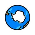 antarctica earth planet map color icon vector illustration