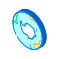 antarctica earth planet map isometric icon vector illustration