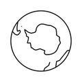 antarctica earth planet map line icon vector illustration