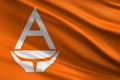 Antarctica flag with fabric texture, official colors, 3D illustration