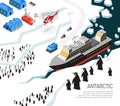 Antarctica Icebreaker Penguins Settlement Poster