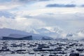 Antarctica landscape, icebergs, mountains and ocean Royalty Free Stock Photo