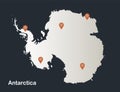 Antarctica map, Infographics flat design colors snow white Royalty Free Stock Photo