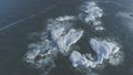 Antarctica ocean open water rock aerial view