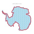 Antarctica population map. Stick figures polar explorers people map. Pattern of men and women. Flat vector illustration