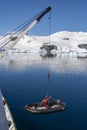 Unloading a Zodiac inshore boat - Danko Island- Antarctica