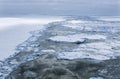 Antarctica Weddell Sea Ice floe clouds reflecting in water