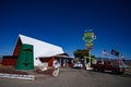 Antares Point, AZ, USA, November 1st, 2019: The Ranchero Motel and the gigantic Moai Head at Antares