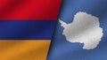 Antartica and Armenia Realistic Two Flags Together