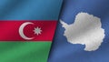 Antartica and Azerbaijan Realistic Two Flags Together