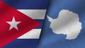 Antartica and Cuba Realistic Two Flags Together