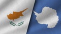 Antartica and Cyprus Realistic Two Flags Together