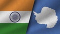 Antartica and India Realistic Two Flags Together