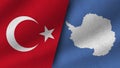 Antartica and Turkey Realistic Two Flags Together