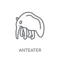 Anteater linear icon. Modern outline Anteater logo concept on wh