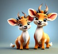 Antelope Adoration: 3D Rendering Delight Royalty Free Stock Photo