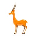 Antelope african, long horns, mammal wild animal, gaselle. Vector illustration cartoon style Royalty Free Stock Photo
