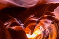 Antelope Canyon, Arizona, perspective scenery in autumn Royalty Free Stock Photo