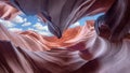 Antelope Canyon Arizona USA travel tourism page sandstone abstract background structure wave waves sky