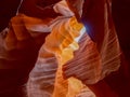 Antelope Canyon with natural created lion head in sandstone