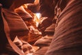 Antelope Canyon - located on Navajo land near Page, Arizona, USA - beautiful colored rock formation in slot canyon in the American Royalty Free Stock Photo