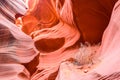 Antelope Canyon - located on Navajo land near Page, Arizona, USA - beautiful colored rock formation in slot canyon in the American Royalty Free Stock Photo