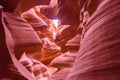 Antelope Canyon - located on Navajo land near Page, Arizona, USA - beautiful colored rock formation in slot canyon in the American Royalty Free Stock Photo