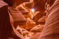 Antelope Canyon - located on Navajo land near Page, Arizona, USA - beautiful colored rock formation in slot canyon in the American Royalty Free Stock Photo