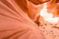 Antelope Canyon - located on Navajo land near Page, Arizona, USA - beautiful colored rock formation in slot canyon in the American Royalty Free Stock Photo