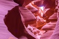 Antelope Canyon - located on Navajo land near Page, Arizona, USA - beautiful colored rock formation in slot canyon in the American Royalty Free Stock Photo