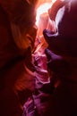 Antelope Canyon in the Navajo Reservation Page Northern Arizona. Famous slot canyon. Royalty Free Stock Photo