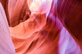 Antelope Canyon in the Navajo Reservation Page Northern Arizona. Famous slot canyon. Royalty Free Stock Photo