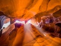 Antelope Canyon slot canyon in American Southwest. Navajo land Page Arizona. Royalty Free Stock Photo