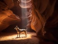 Antelope Canyon Whispers: A Coyote\'s Solitary Stroll Royalty Free Stock Photo