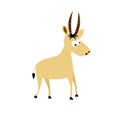 antelope in 2d cartoon style. flat isolated vector Royalty Free Stock Photo